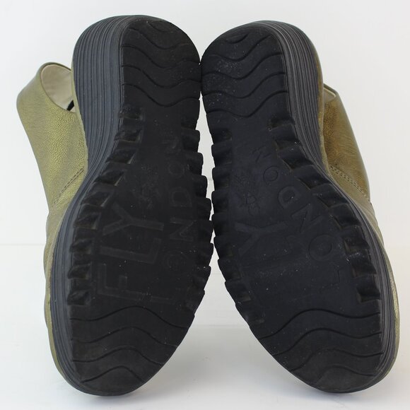 Fly London Yakin Golden Slingback Wedge Sandal (6.5 US) - Picture 7 of 8